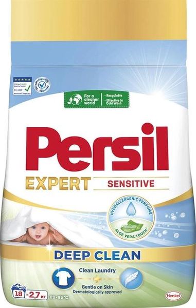 Пральний порошок Persil Expert Deep Clean Автомат Sensitive 18 циклів прання 2.7 кг (9000101804836) В00314698 фото