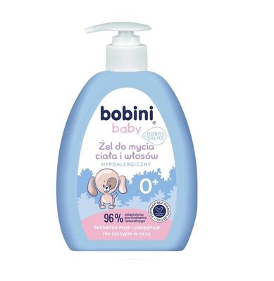 Гель для миття тіла та волосся Bobini Baby гіпоалергенний 300 мл (5900931034097) 000077548 фото