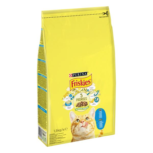 Сухой корм Purina Friskies для кошек со вкусом лосося и овощей 1.5 кг.( 7613033923562) 000071118 фото