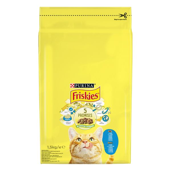 Сухой корм Purina Friskies для кошек со вкусом лосося и овощей 1.5 кг.( 7613033923562) 000071118 фото