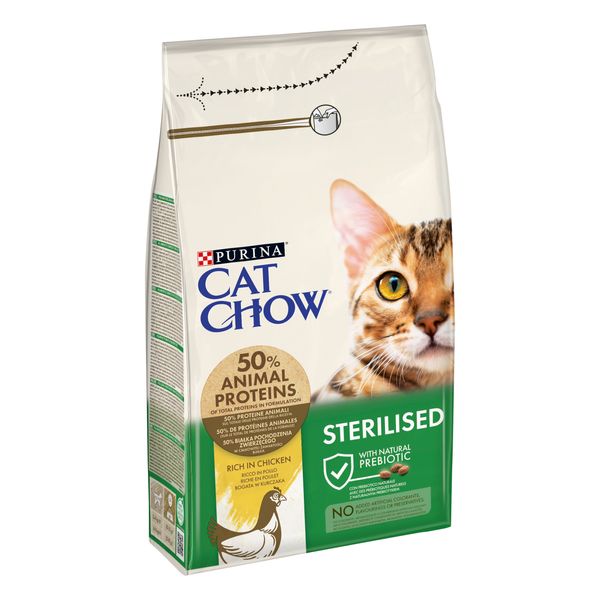 Сухий корм CAT CHOW Sterilised для дорослих котів після стерилізації, з куркою 1.5 кг (7613032233396) 000030047 фото