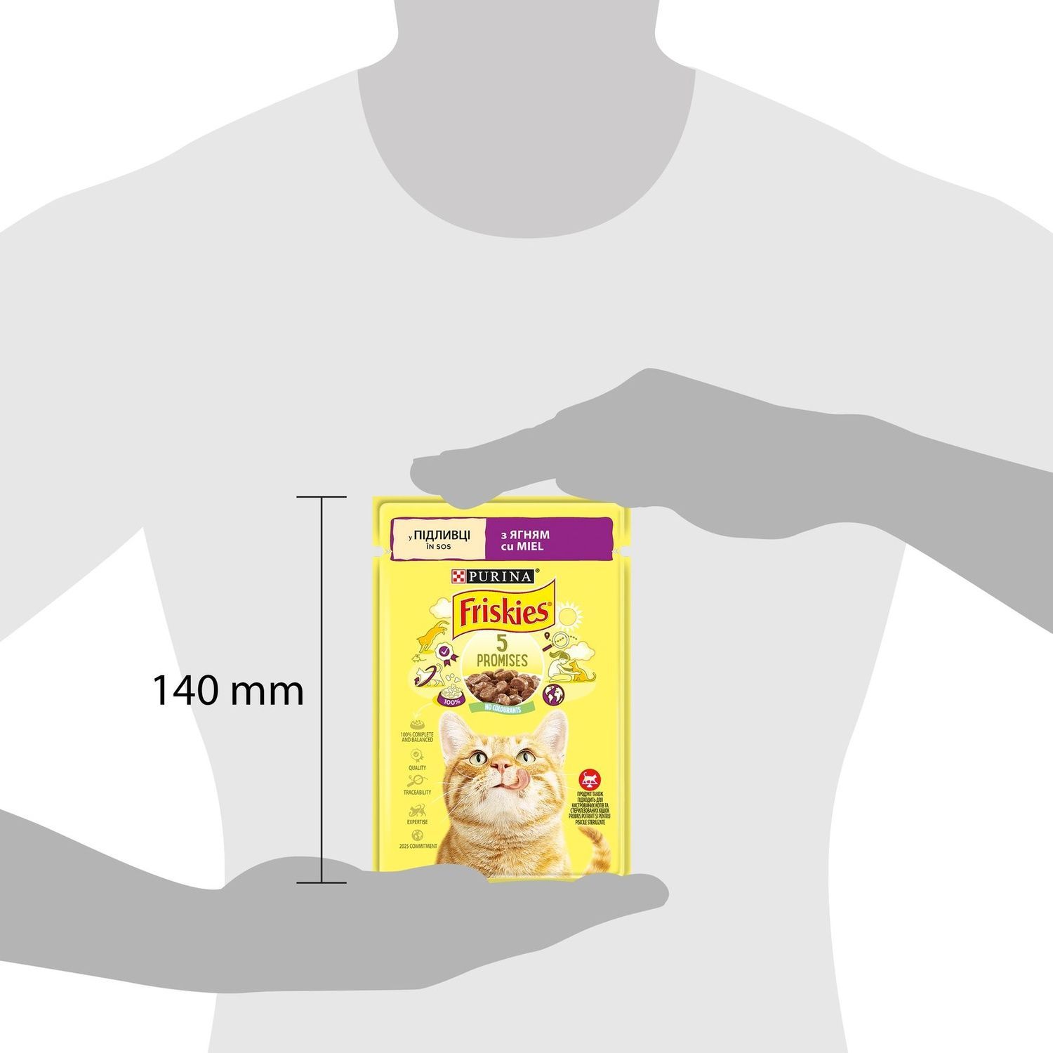 Вологий корм для кішок Purina Friskies шматочки в підливі з ягням 85 гр. (7613036974431) 000079725 фото