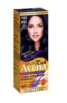 Стойкая крем-краска для волос Avena Rich Color №052 Иссиня-черный 133 мл (4823115502643) AD109 фото