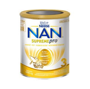 Сухая смесь NAN 3 Supreme Pro с 6 олигосахаридами и двойным пробиотиком для питания детей от 12 месяцев 800 г (7613036951449) В00313623 фото