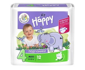 Детские подгузники Bella Baby Happy Maxi 8-18 кг 12 шт. (5900516600372) В00287203 фото