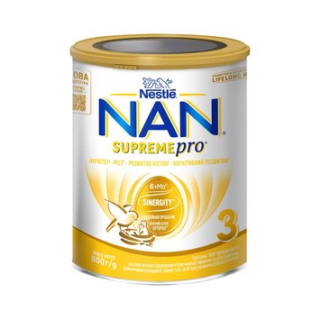 Суха суміш NAN 3 Supreme Pro з 6 олігосахаридами та подвійним пробіотиком для харчування дітей від 12 місяців 800 г (7613036951449) В00313623 фото