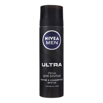 Піна для гоління Nivea Men Ultra з активованим вугіллям 200 мл (4005900497574) В00280896 фото
