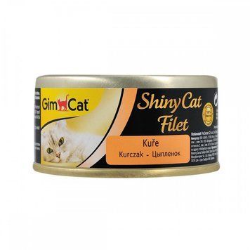 Корм влажный GimCat Shiny Cat Filet для кошек с курицей и рисом 70 г (4002064413808) S1111148271 фото