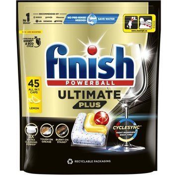Таблетки для посудомийних машин Finish Ultimate Plus All in 1 Lemon 45 шт. (5908252010998) В00353998 фото