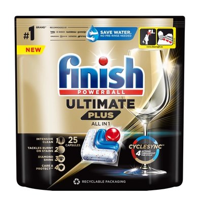 Капсулы для мытья посуды в посудомоечных машинах Finish Ultimate Plus All in 1 25 шт ( 5908252010721) В00305784 фото