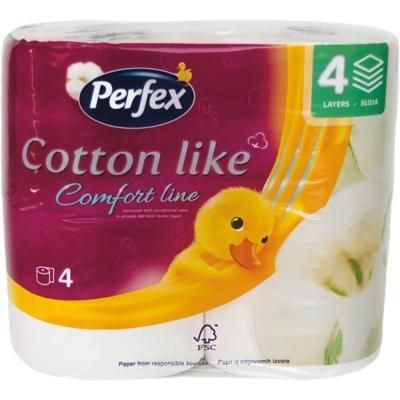 Туалетная бумага Perfex Cotton Like Comfort Line 4 слоя 4 рулона (8606108597934) В00197413 фото