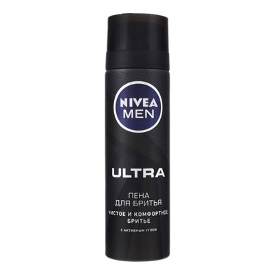 Пінка для гоління Nivea Men Ultra з активованим вугіллям 200 мл (4005900497574) В00280896 фото