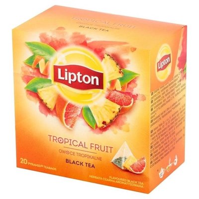 Чай Lipton Tropical Fruit Чорний пакетований 20 шт (8722700140535) 000074339 фото