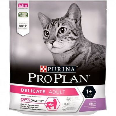 Сухий корм для котів Purina Pro Plan Adult 1+ Delicate Digestion з чутливим травленням, індичка 400 г (7613033568671) 000029928 фото