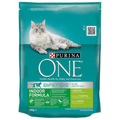 Сухой корм кошек Purina One Indoor Formula Cat 200г. (7613034604996) 000076272 фото