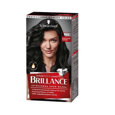 Фарба для волосся Brillance 890 Елегантний чорний 142.5 мл (9000101620122) В00138405 фото