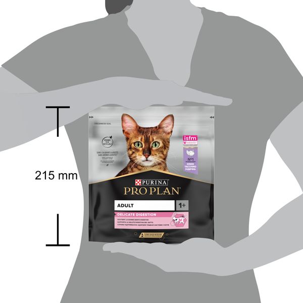 Сухой корм для кошек Purina Pro Plan Adult 1+ Delicate Digestion с чувствительным пищеварением, индейка 400 г (7613033568671) 000029928 фото