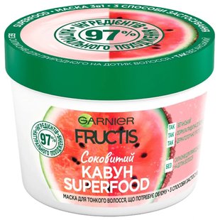 Маска для волос Garnier Fructis Superfood Сочный Арбуз для тонких волос 390 мл (3600542389440) В00099460 фото