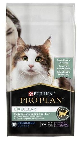 Сухой корм Purina Pro Plan LiveClear для стерилизованных кошек старше 7 лет, с индейкой 1.4 кг (7613287232731) 000070432 фото