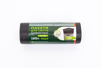 Пакети для сміття ЕКО 120л/10шт (4820127250524) В00315150 фото