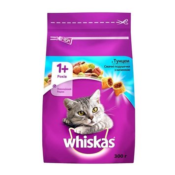 Сухой корм Whiskas для кошек с тунцем 300 г (5900951304255) 000076219 фото