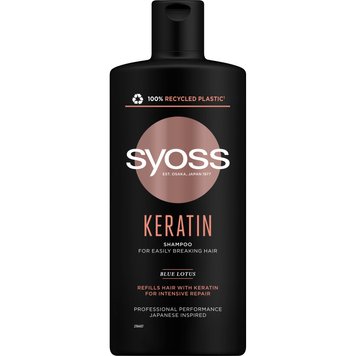 Шампунь Syoss Keratin з Блакитним Лотосом для ламкого волосся 440 мл (9000101277050) В00099096 фото