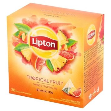 Чай Lipton Tropical Fruit Чорний пакетований 20 шт (8722700140535) 000074345 фото