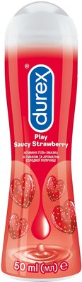 Інтимний гель-змазка Durex Play Saucy Strawberry зі смаком та ароматом полуниці (лубрикант) 50 мл.(5011417567661) В00157768 фото