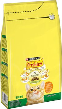 Сухой корм Purina Friskies Indoor для взрослых кошек, находящихся в помещении с курицей и индейкой, с овощами 1.5 кг. (7613031341887) 000071138 фото