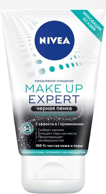 Чорна пінка Nivea Make up Еxpert для жирної шкіри з чорним вугіллям 100 мл (4005900487582) В00281526 фото