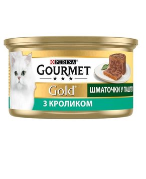 Влажный корм для кошек Purina Gourmet Gold с кроликом, кусочки в паштет 85 г. (7613033706271) 000076569 фото