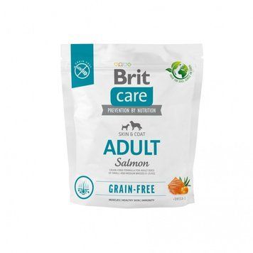 Корм сухой Brit Care Dog Grain-free Adult для взрослых собак малых и средних беззерновых пород с лососем 1 кг (8595602558858) S1111173377 фото