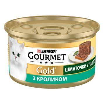 Влажный корм для кошек Purina Gourmet Gold с кроликом, кусочки в паштет 85 г. (7613033706271) 000076569 фото