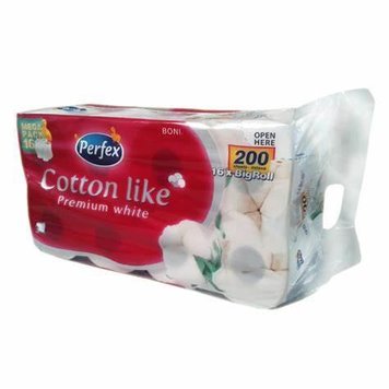 Туалетний папір Perfex Cotton Premium White 3 шари 16 рулонів (8606102287718) В00189099 фото