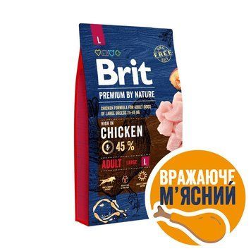 Корм сухой Brit Premium Dog Adult L для взрослых собак больших пород весом 25-45 кг с курицей 8 кг (8595602526451) S1111150964 фото