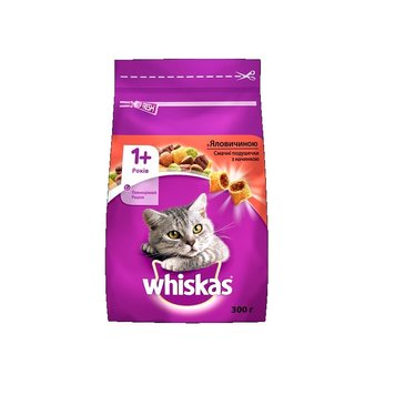 Сухой корм Whiskas для кошек с говядиной 300 г (5998749144114) 000076218 фото