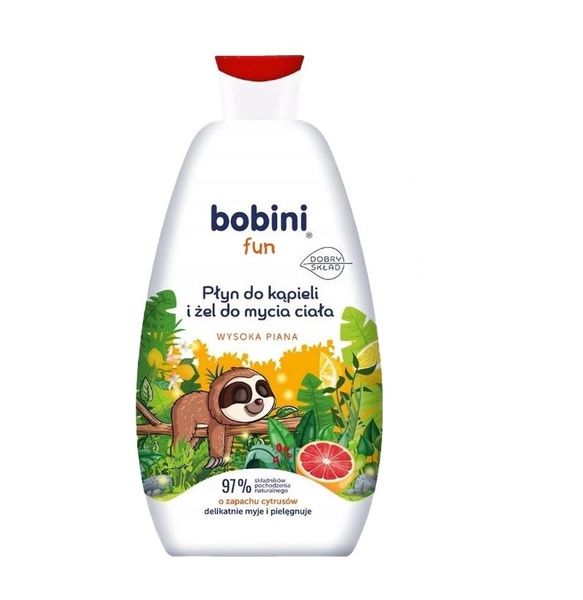 Лосьйон для ванни та гель для миття тіла Bobini Fun Цитрусові 500 мл (5900931033328) 000077541 фото
