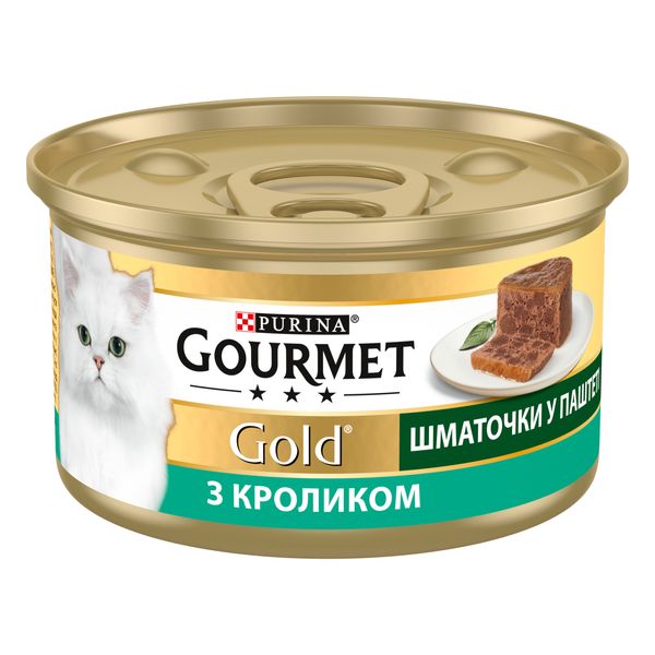 Влажный корм для кошек Purina Gourmet Gold с кроликом, кусочки в паштет 85 г. (7613033706271) 000076569 фото