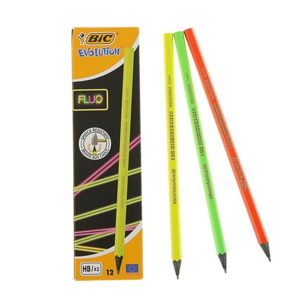 Олівці чорнографітові BIC Evolution Fluo НВ (3086123409040) В00294259 фото