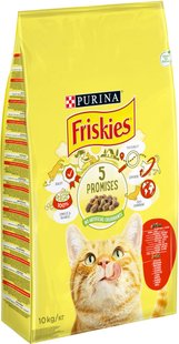 Сухий корм Purina Friskies для котів з яловичиною, куркою, овочами 10 кг.( 5997204569004) 000071148 фото