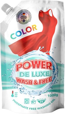Гель для прання Power De Luxe для кольорових речей 1 л (4260637720856) В00300385 фото