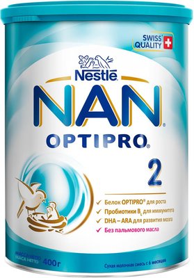Суміш Nestle NAN 2 Optipro з олігосахаридом 2'FL для дітей від 6 міс.400 г (7613032477493) В00099672 фото