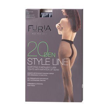 Колготки з імітацією шва FURIA STYLE LINE 1216, 20 DEN, 4 чорні В00346388 фото