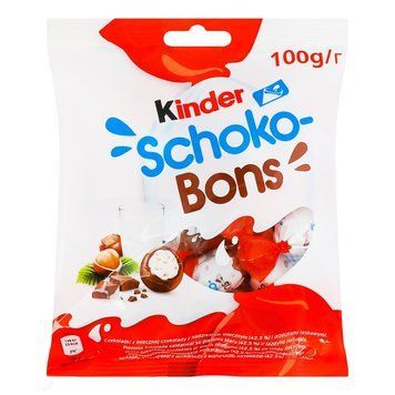 Цукерки Kinder Schoko-Bons з молочного шоколаду з молочною начинкою та горіхами 100 г. (8000500462522) 000089120 фото