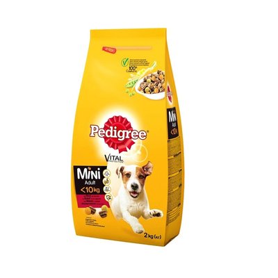 Сухий корм Pedigree Mini для дорослих собак Яловичина та овочі 2 кг (5998749120927) 000074028 фото