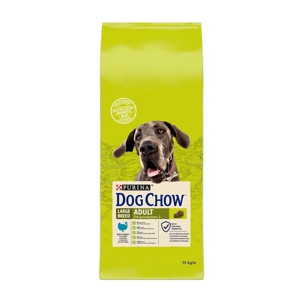 Сухой корм Dog Chow Large Breed для собак больших пород от 2 лет с индейкой 14 кг (7613034487926) 000064638 фото