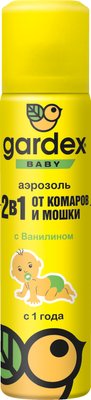 Аерозоль проти комарів і мошки Gardex Baby для дітей від 1 року 80 мл (5904114080017) В00293826 фото