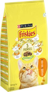 Сухий корм Purina Friskies Adult для котів з куркою і овочами 10 кг.(5997204505101) 000071184 фото