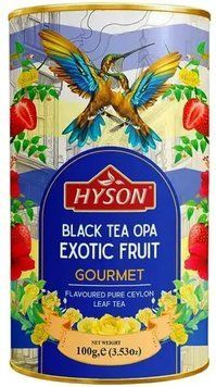 Чай Hyson Gourmet Exotic Fruit черный байховый листовой с тропическим ароматом 100 г. (4792055034647) 000089132 фото