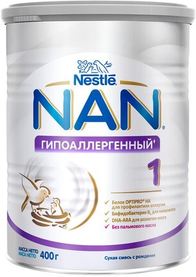 Суміш Nestle NAN Гіпоалергенний 1 з народження 400 г (7613031251728) 6876      фото